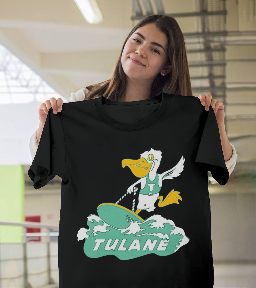 Tulane Green Wave Surfing Pelican Vintage T-Shirt