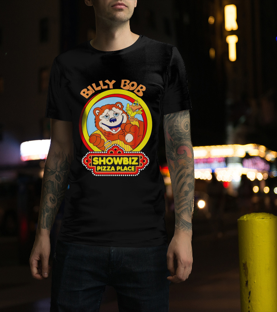 Billy Bob Showbiz Pizza Place Animated Bear And Bird T-Shirt