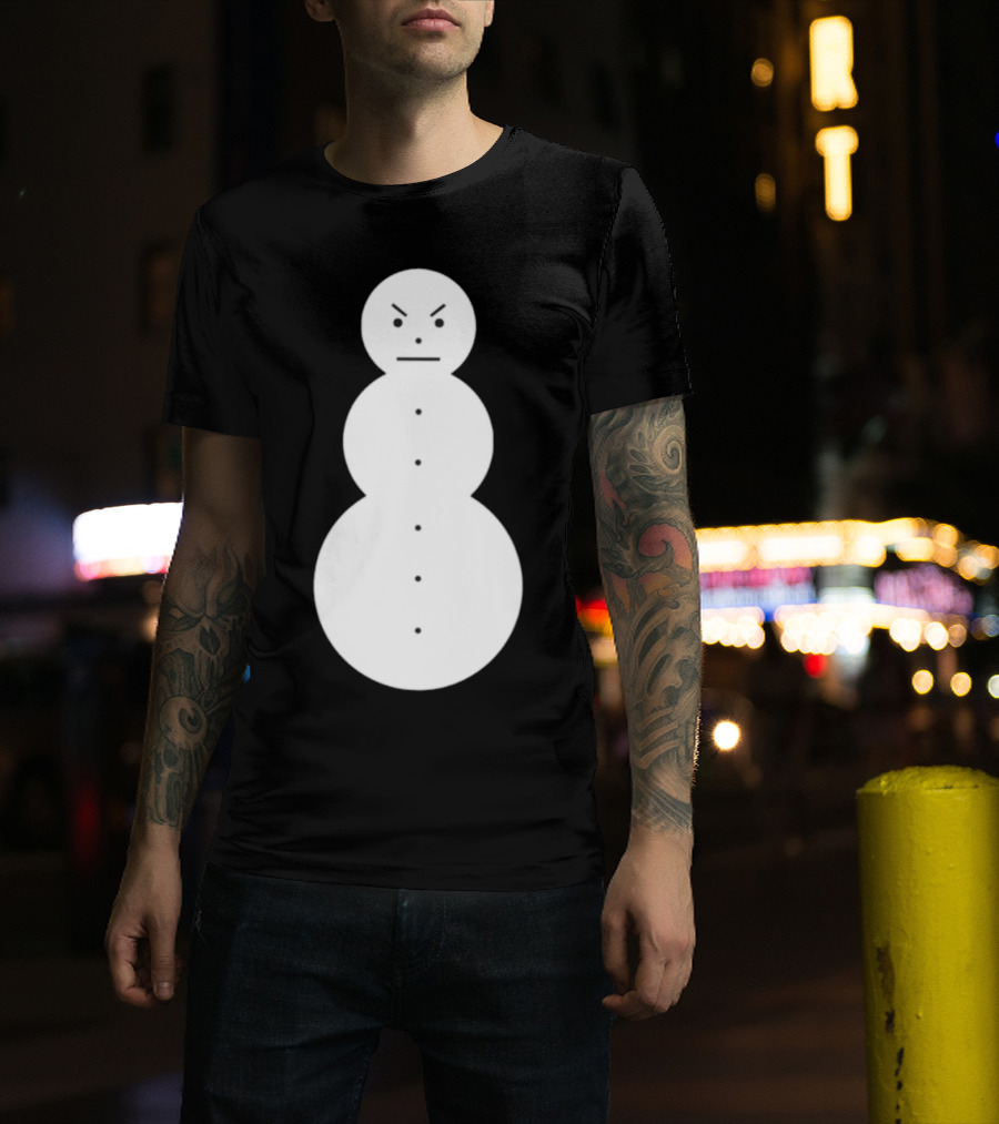 Snowman Annoyed Face Expression T-Shirt