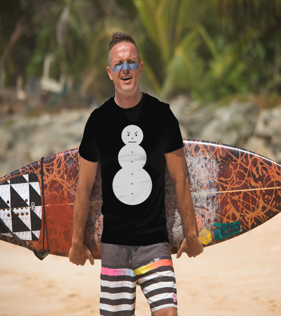 Snowman Annoyed Face Expression T-Shirt