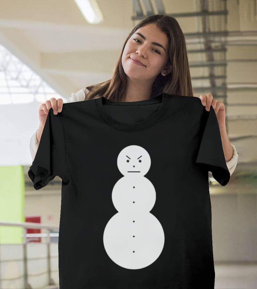 Snowman Annoyed Face Expression T-Shirt