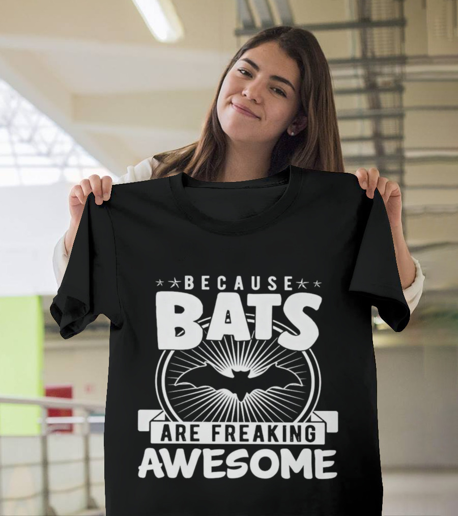 Because Bats Are Freaking Awesome Bat Symbol Starburst T-Shirt