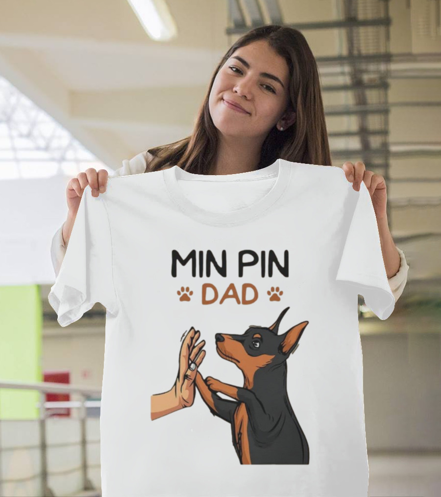 MIN PIN DAD Father's Day Dog Paw T-Shirt