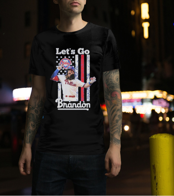 Let's Go Brandon Philadelphia Phillies American Flag T-Shirt