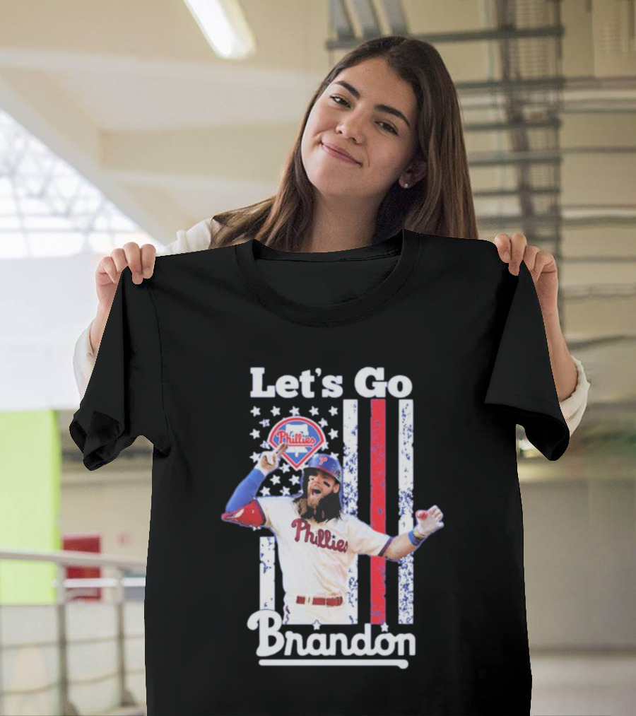 Let's Go Brandon Philadelphia Phillies American Flag T-Shirt
