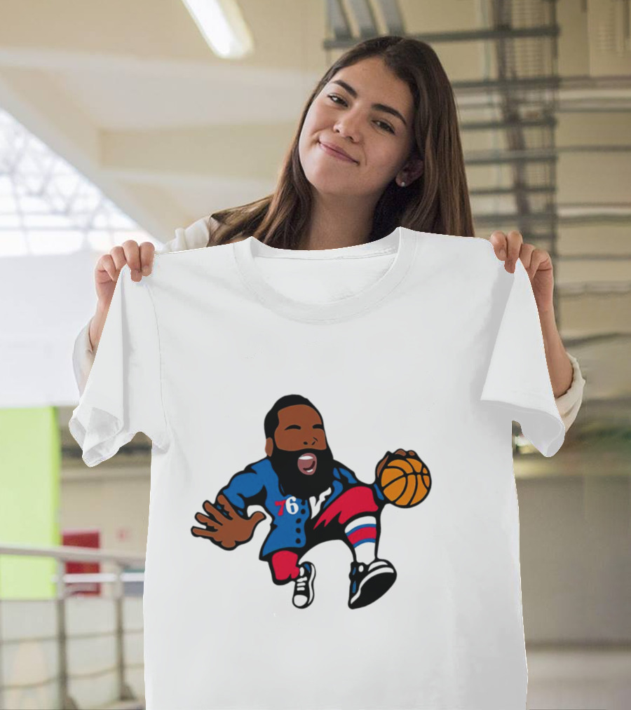 James Harden Cartoon 76 Basketball Philadelphia T-Shirt