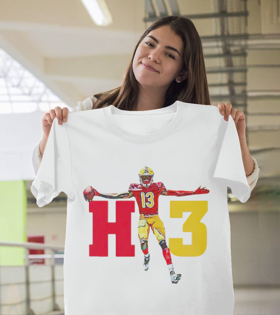 Maurice Alexander HT3 Football Player in Red and Yellow Uniform with Football T-Shirt