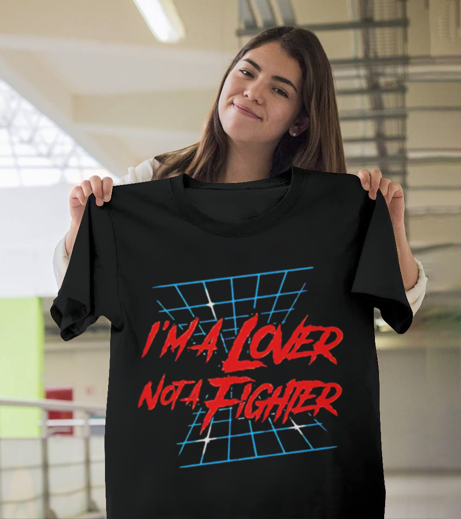 I'm a Lover Not a Fighter Retro Grid T-Shirt