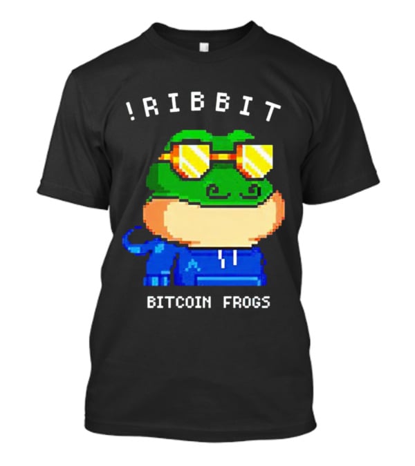 Ribbit Bitcoin Frogs Pixel Art Frog With Sunglasses T-Shirt