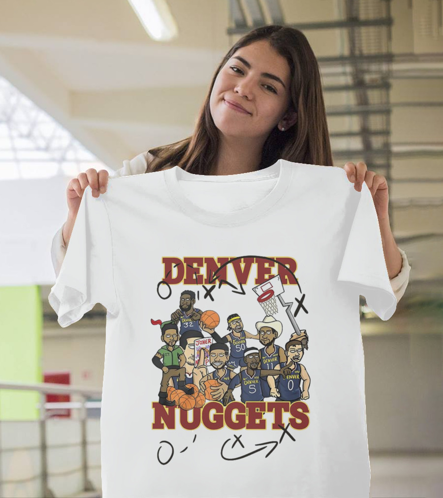 Denver Nuggets Cartoon Players Jokic Basketball Team T-Shirt