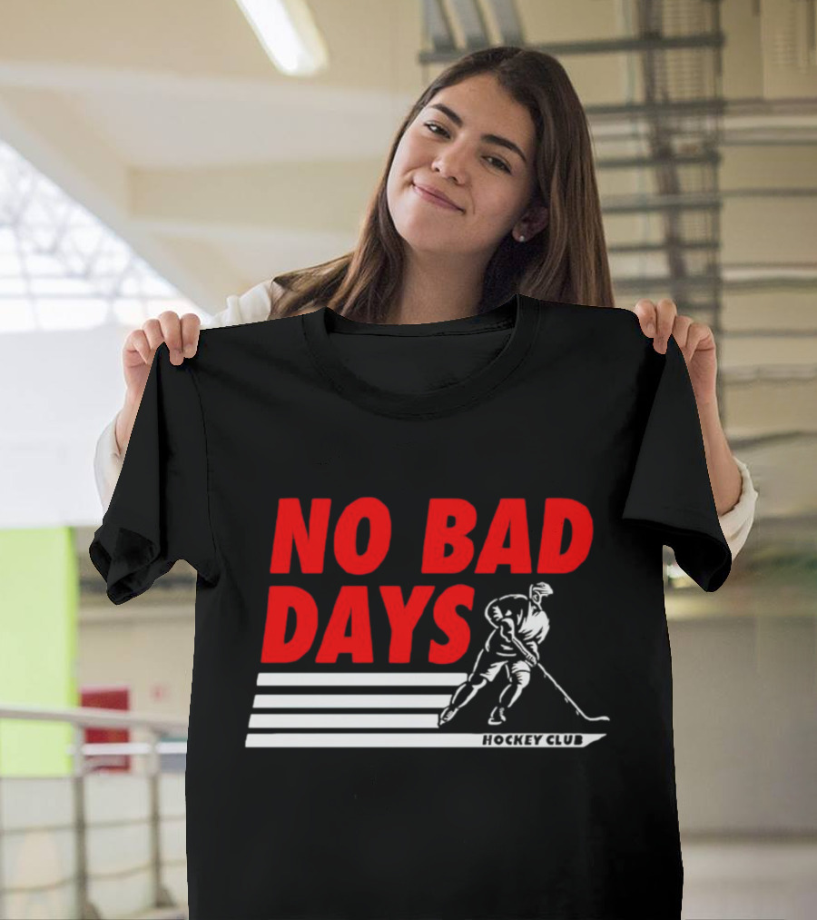 No Bad Days Hockey Club Skater Stripe Motif T-Shirt