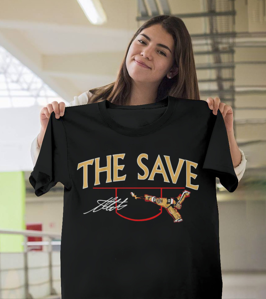 The Save Adin Hill Vegas Golden Knights Signature T-Shirt