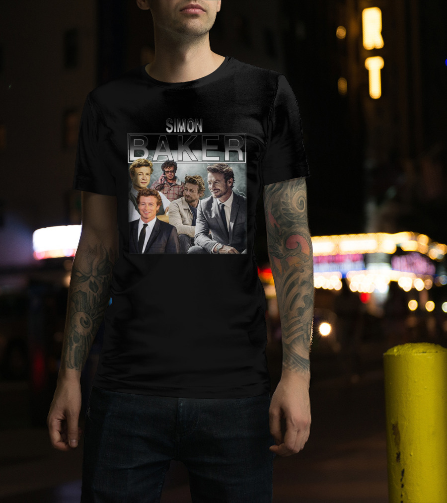 Simon Baker 90s Vintage Style Collage T-Shirt
