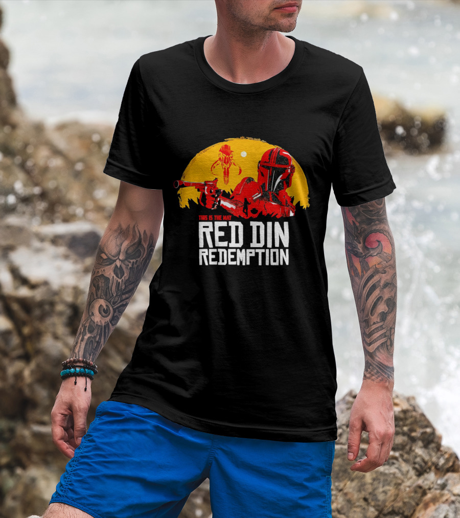 This Is The Way Red Din Redemption Mandalorian Bounty Hunter Star Wars T-Shirt