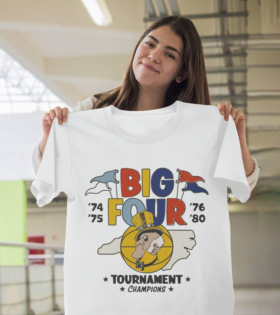 Wake Forest Big Four Basketball Tournament Champions 1974 1975 1976 1980 T-Shirt