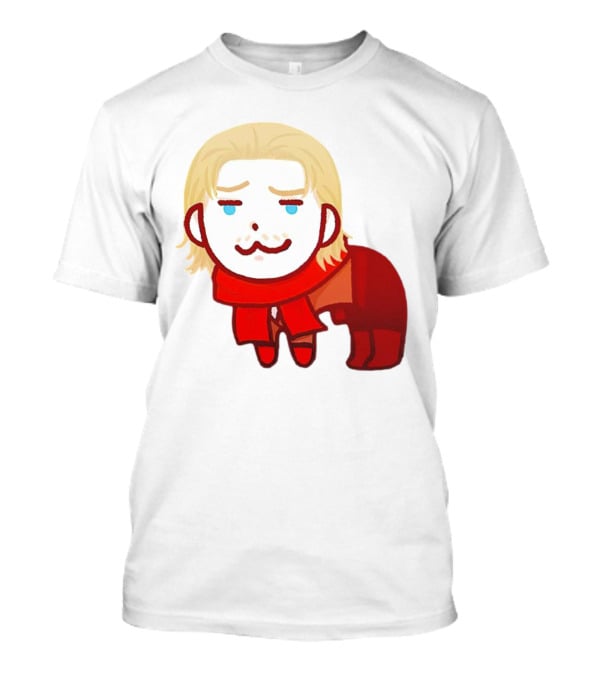 Ocelot Creature Blonde Character In Red Scarf And Outift T-Shirt