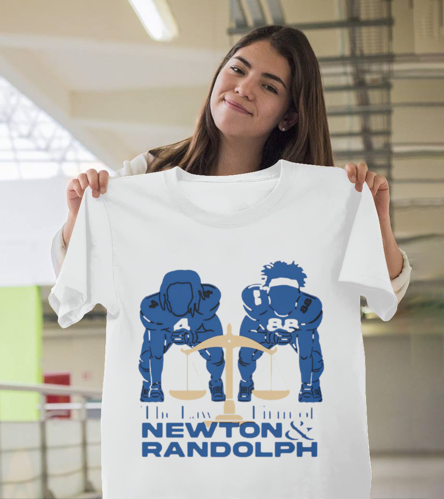 Johnny Newton and Keith Randolph The Law Firm of Newton and Randolph Football Justice Scales T-Shirt