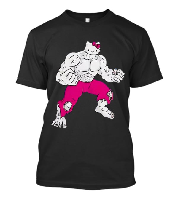 Hello Kitty Meets Hulk Crossover Mashup T-Shirt