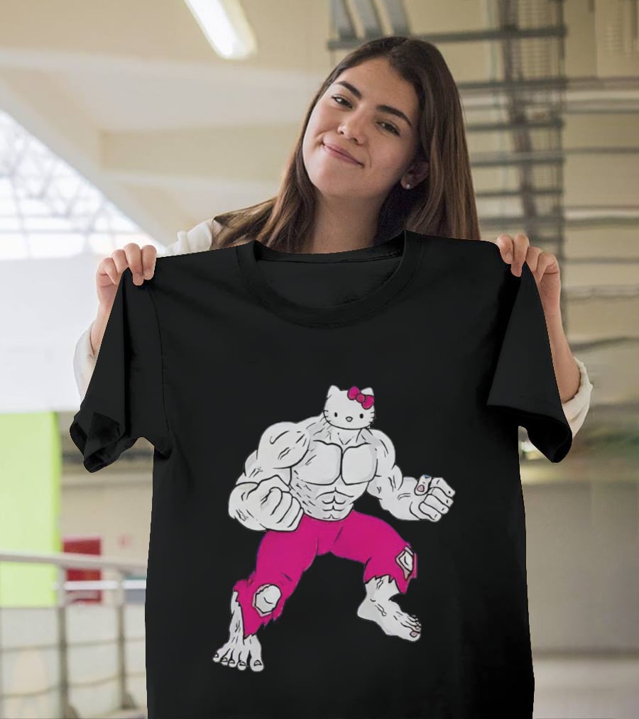 Hello Kitty Meets Hulk Crossover Mashup T-Shirt