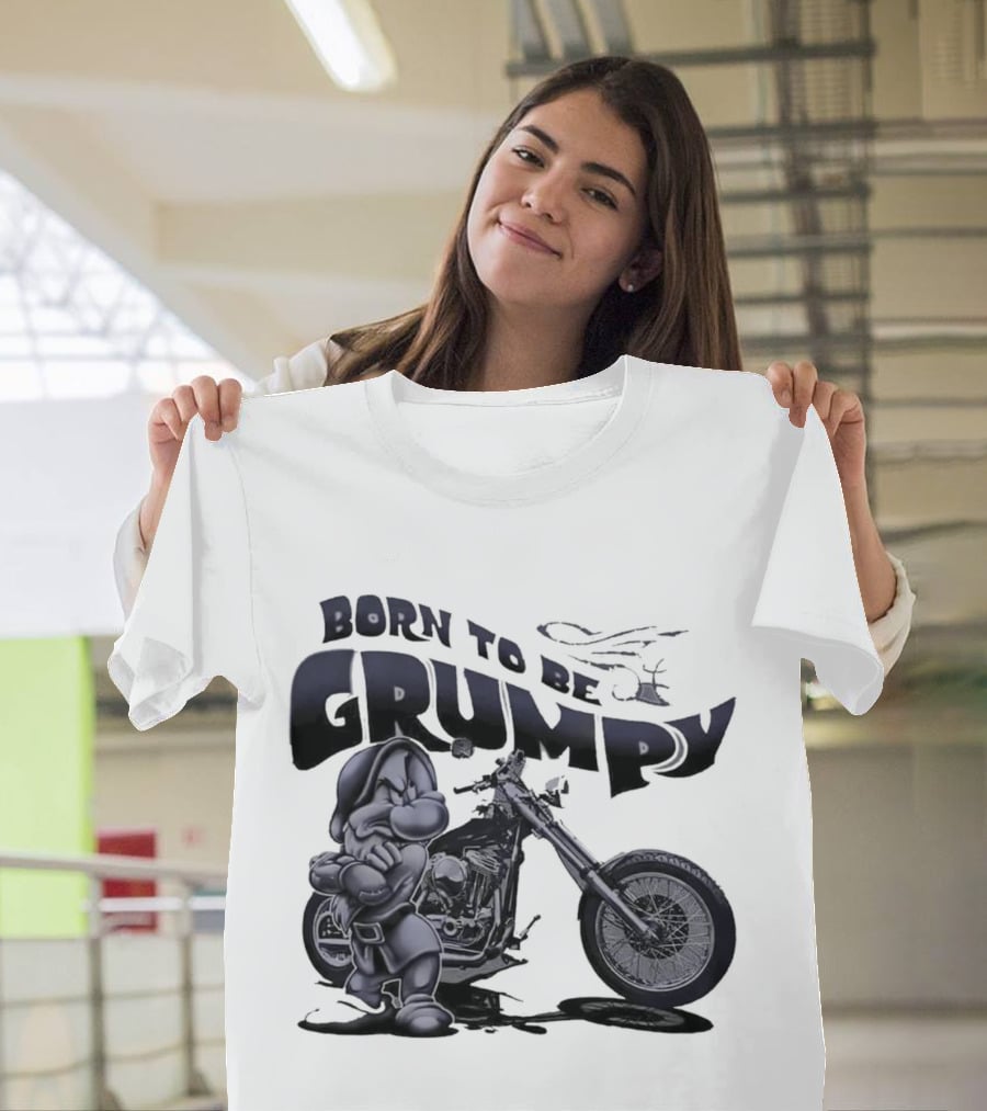 Born To Be Grumpy Motorcycle Rider T-Shirt