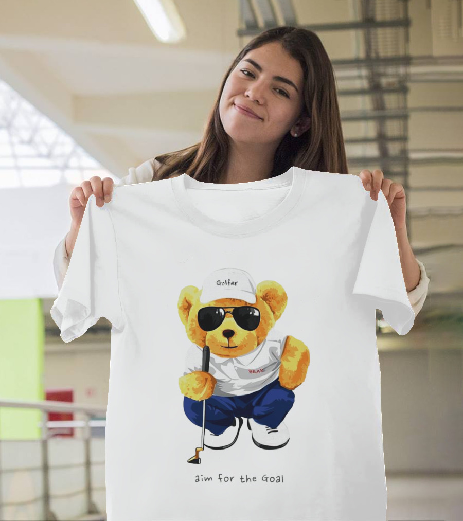 Golfer Bear Aim For The Goal T-Shirt