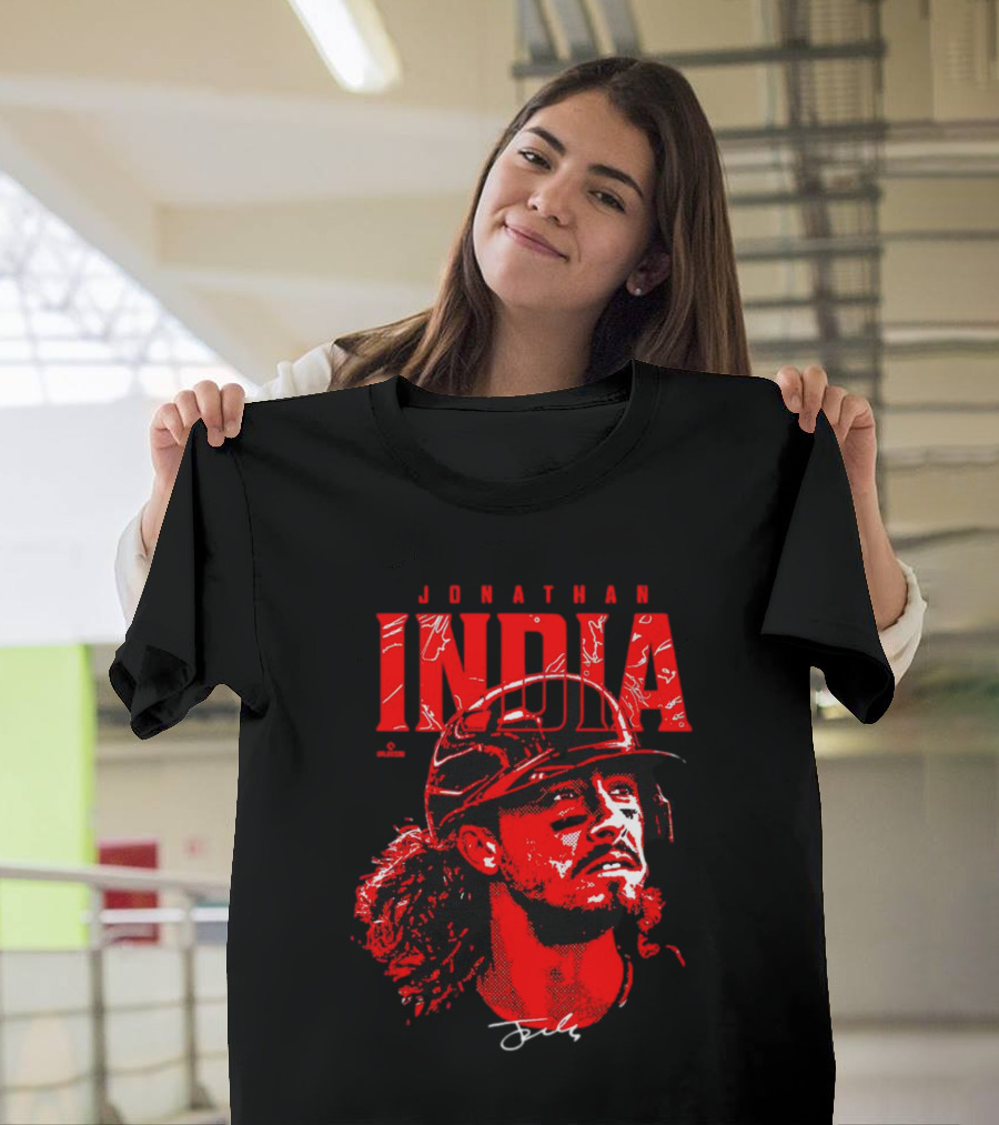 Jonathan India Cincinnati Reds Signature Face T-Shirt