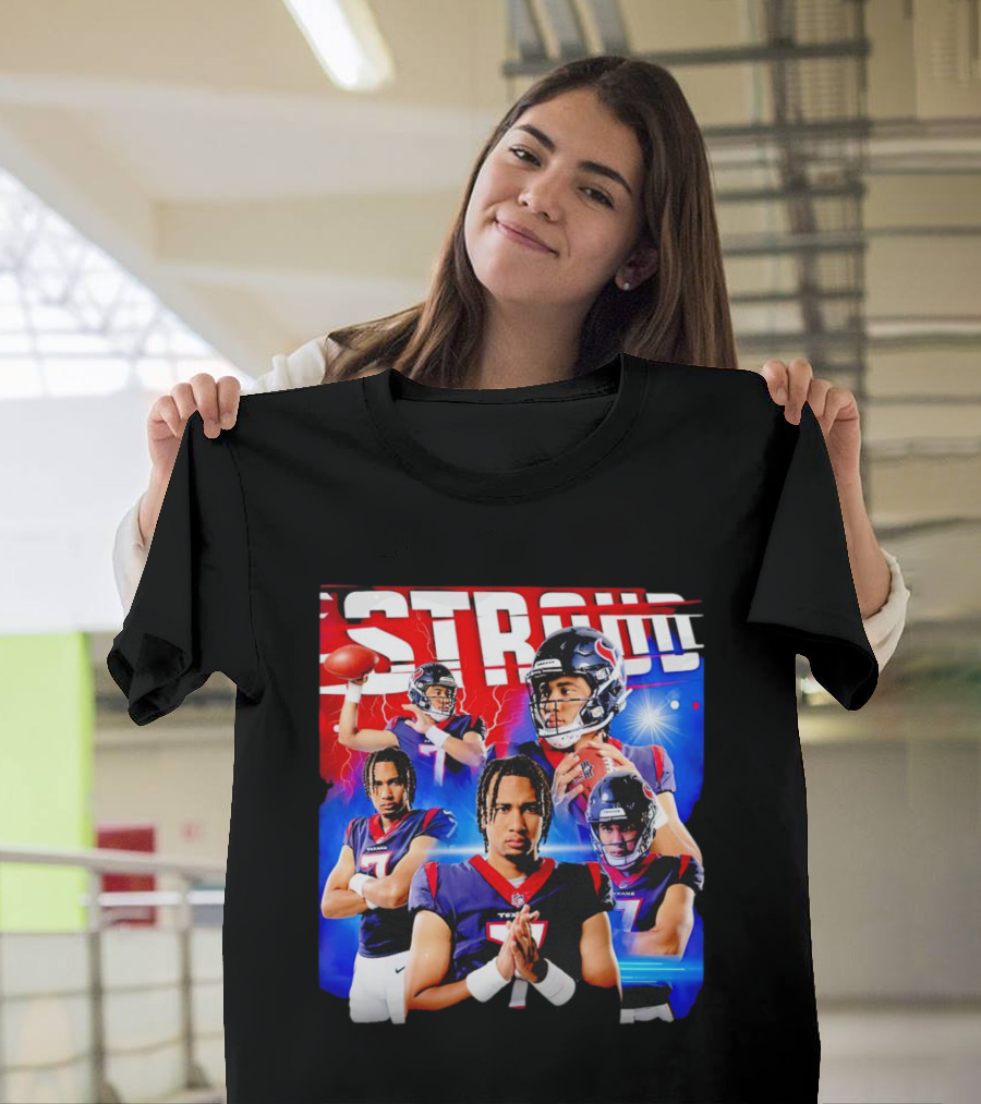 CJ Stroud Houston Texans Quarterback Action Collage T-Shirt