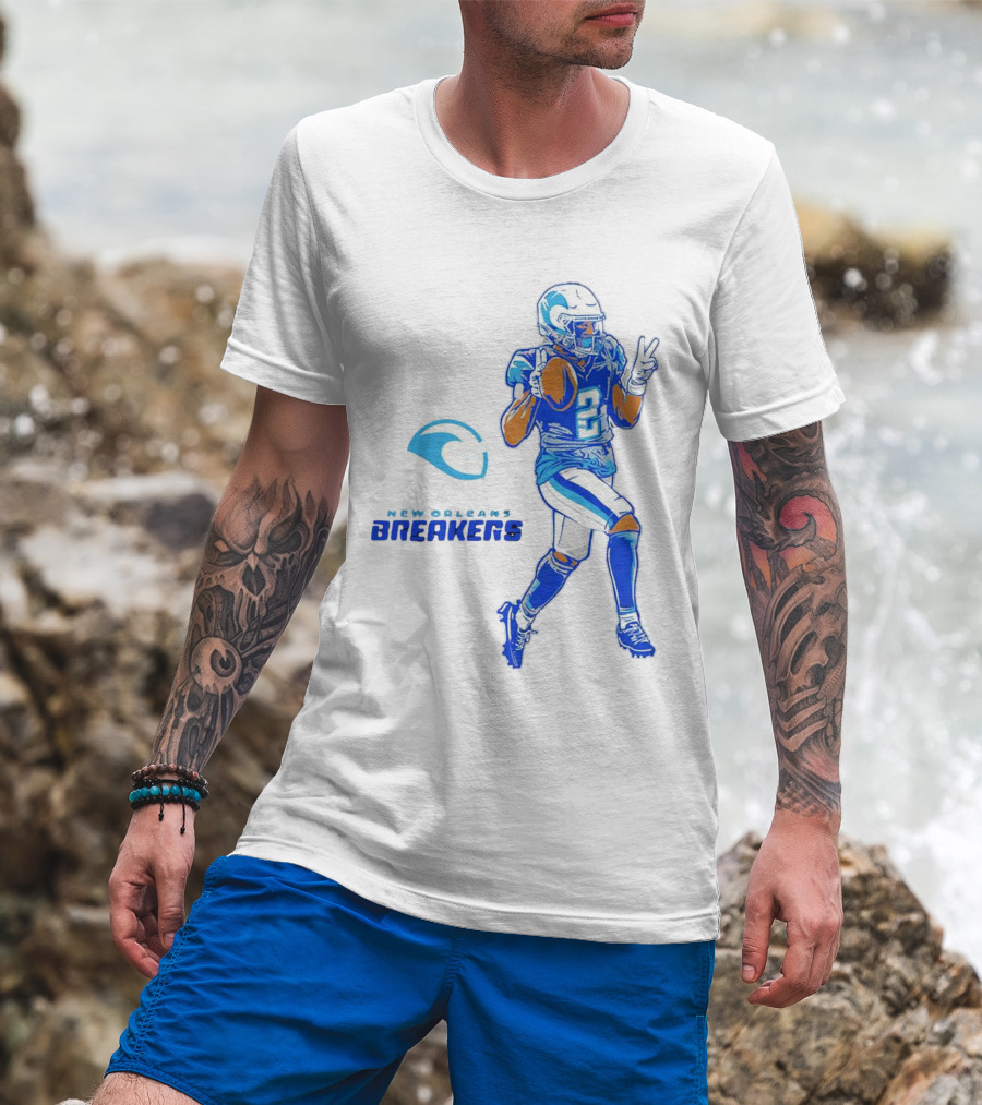 Johnnie Dixon 2 New Orleans Breakers Football Deuces T-Shirt