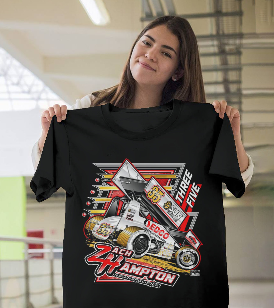 Zach Hampton Indianapolis IN Three Five 35 Sun Sprint Car Racing T-Shirt
