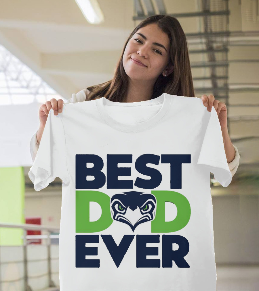 Best Dad Ever Seattle Seahawks Logo NFL T-Shirt