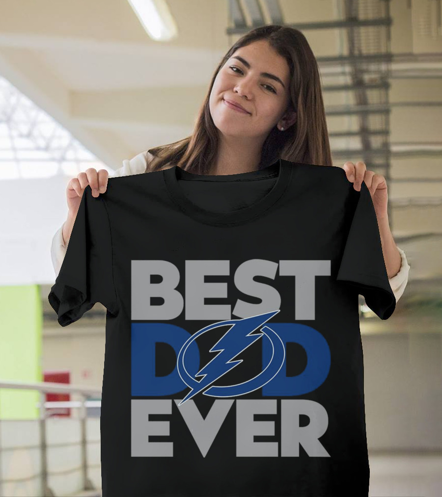 Best Dad Ever NHL Tampa Bay Lightning Bolt T-Shirt
