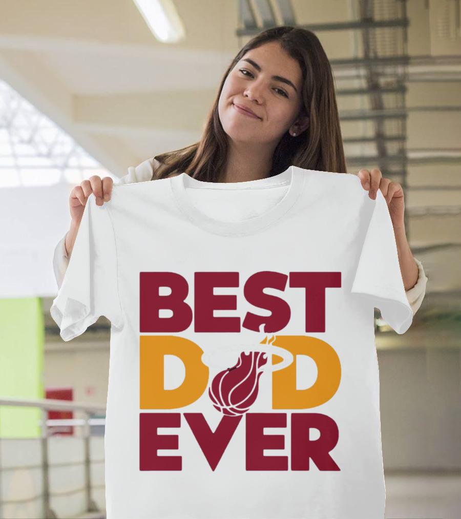 Best Dad Ever NBA Miami Heat Basketball Fan T-Shirt