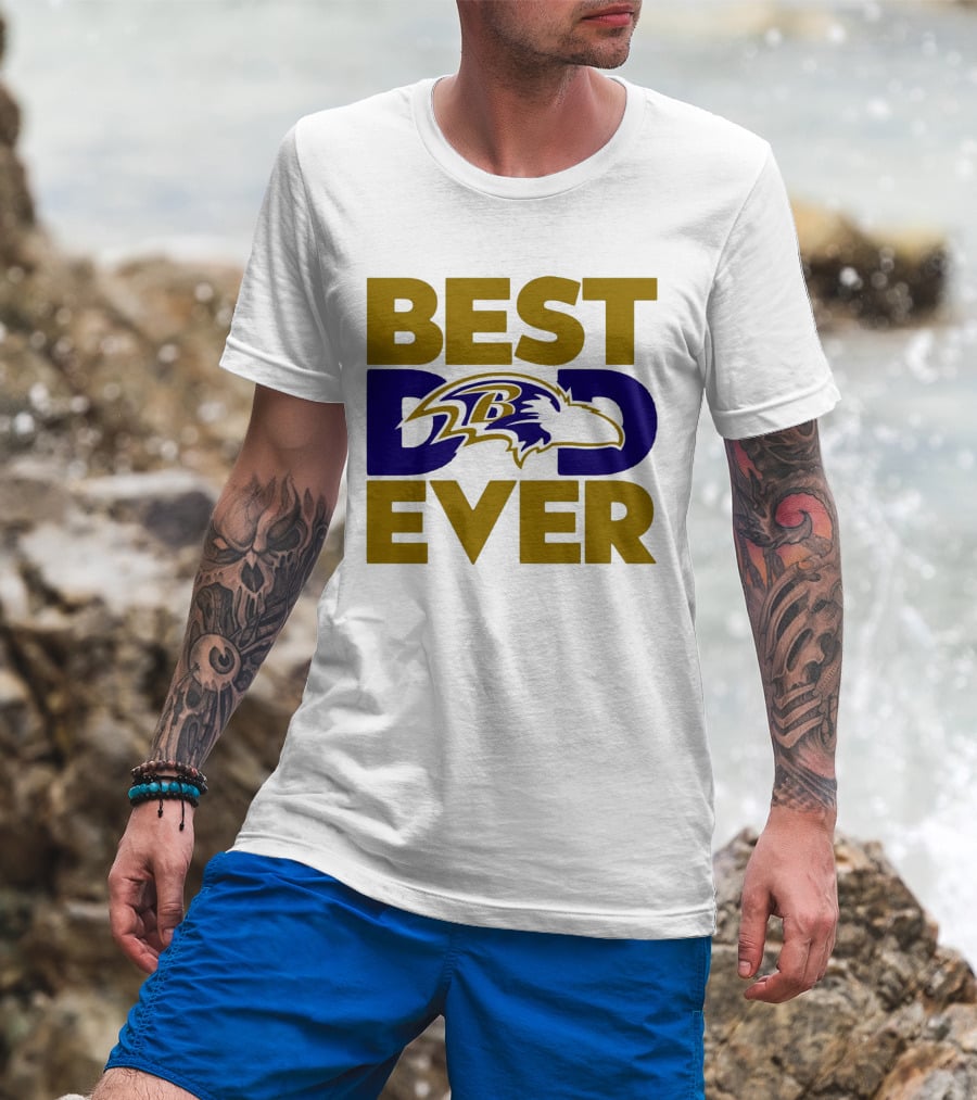 Best Dad Ever NFL Baltimore Ravens T-Shirt