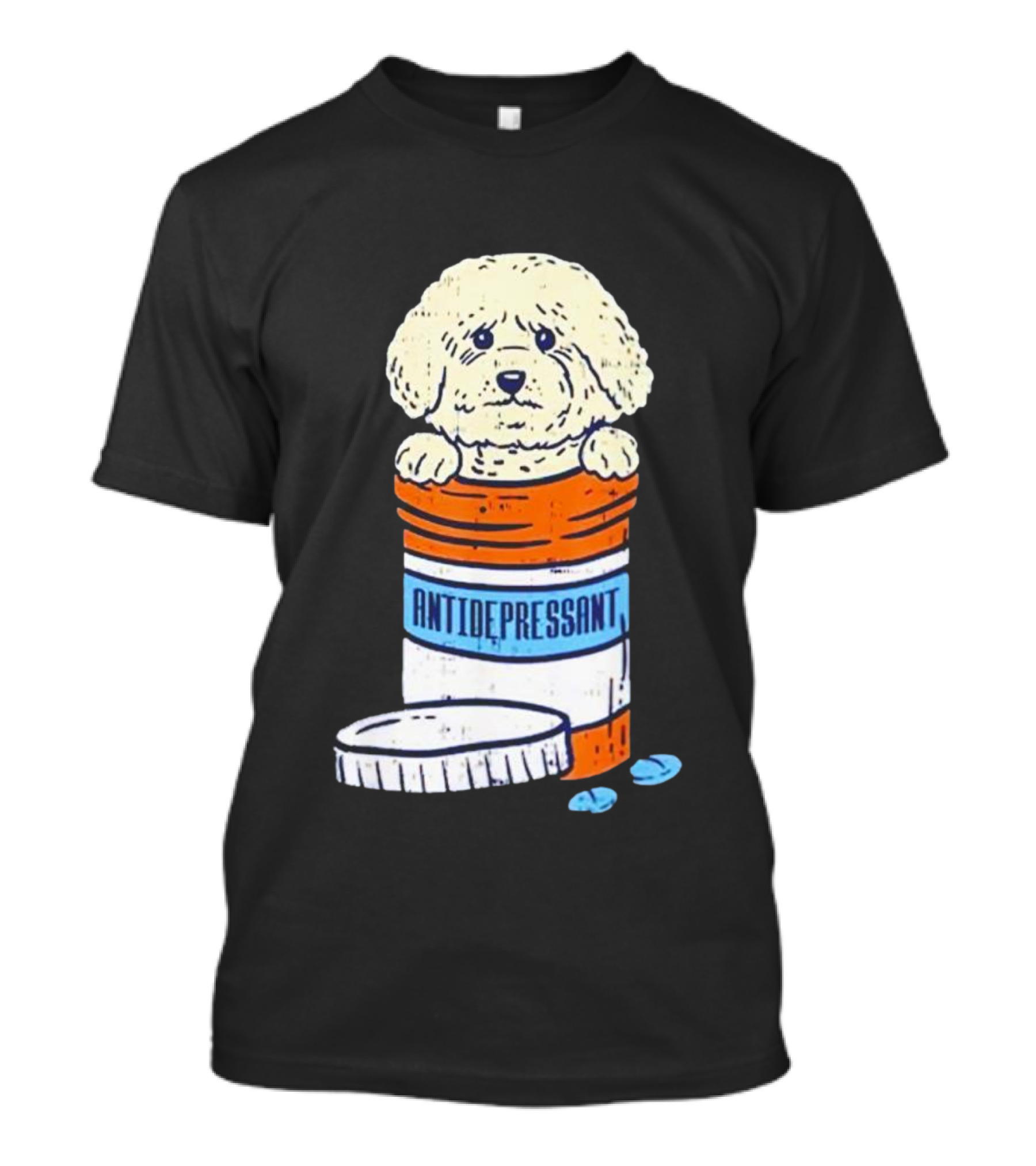 Bichons Frises Antidepressant Dog In Pill Bottle T-Shirt