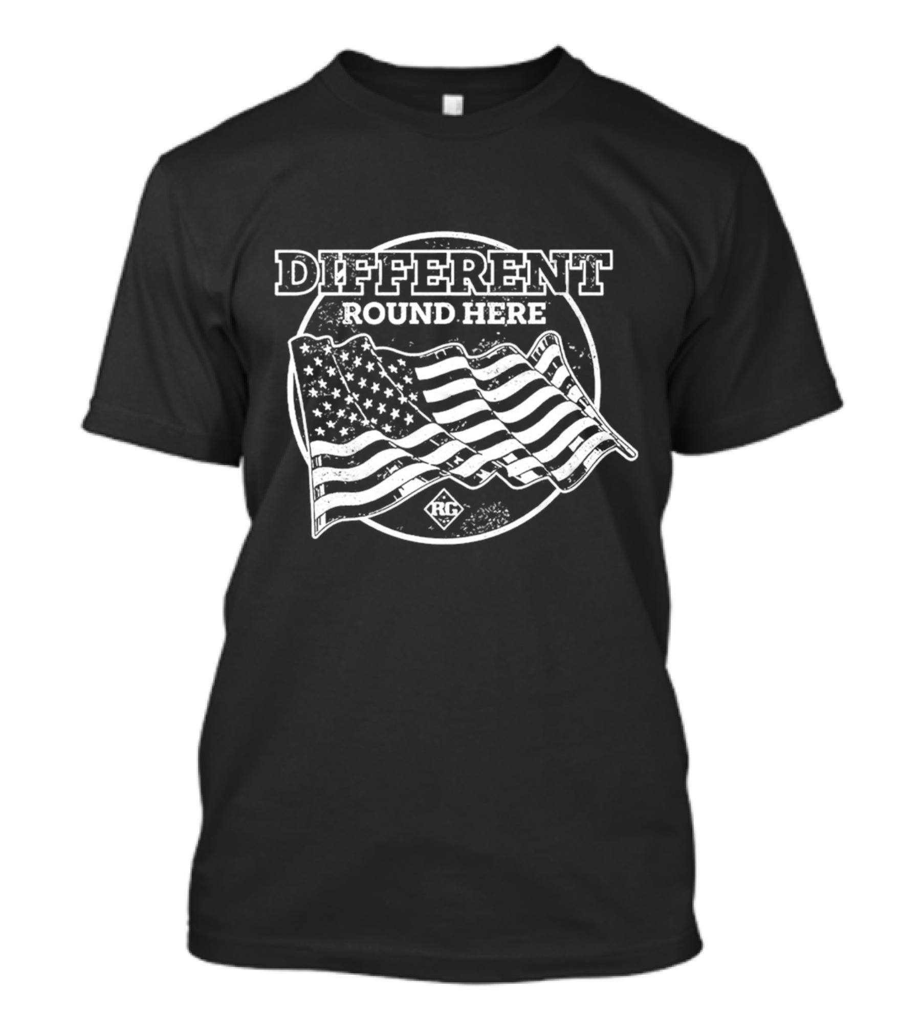 Different Round Here American Flag RG T-Shirt