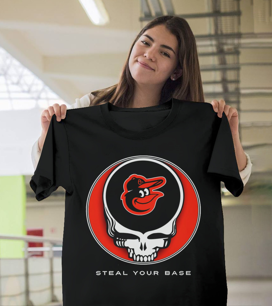 Steal Your Base Baltimore Orioles Grateful Dead Skull T-Shirt