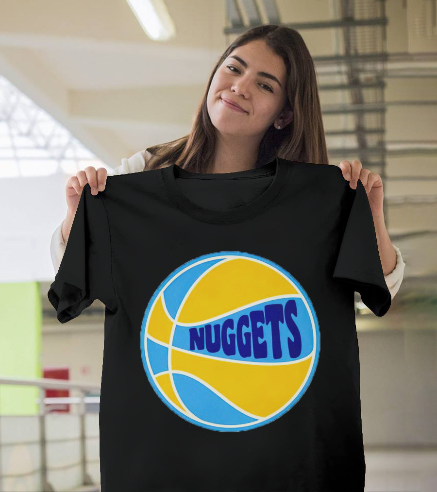 Nuggets Retro Blue And Yellow Basketball T-Shirt