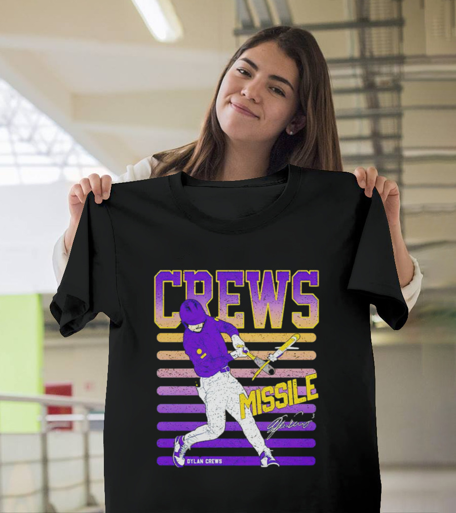 Crews Missile Dylan Crews LSU Tigers Signature T-Shirt
