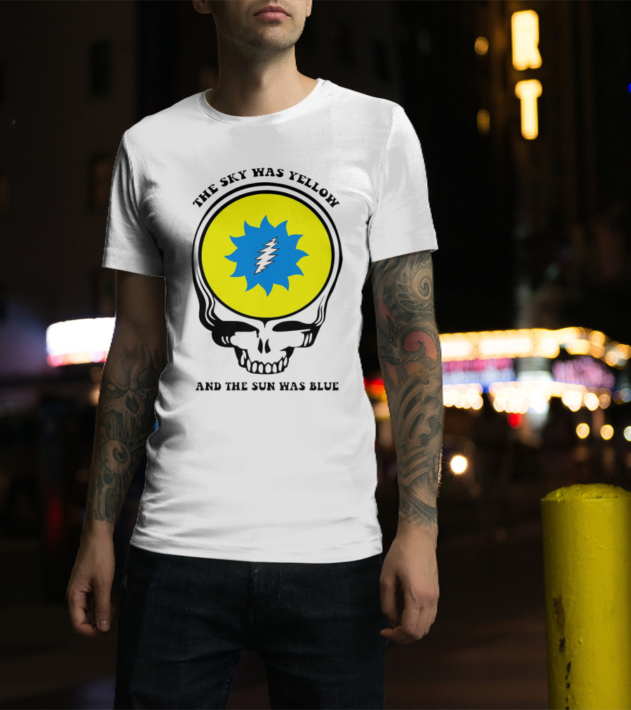 Grateful Dead Skull With Yellow Sky And Blue Sun Iconic T-Shirt