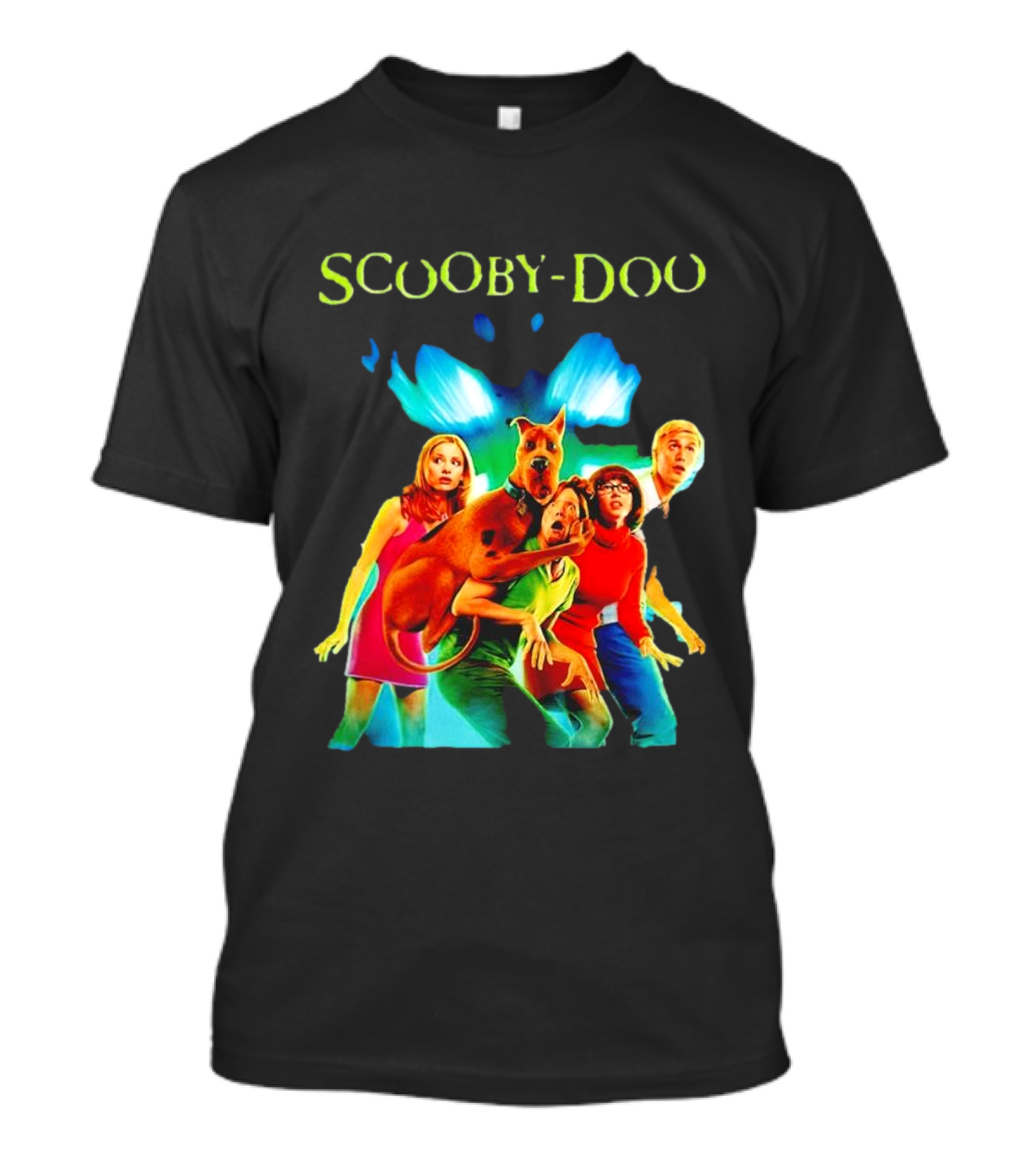 Scooby-Doo With Mystery Inc Group Vibrant Scene T-Shirt