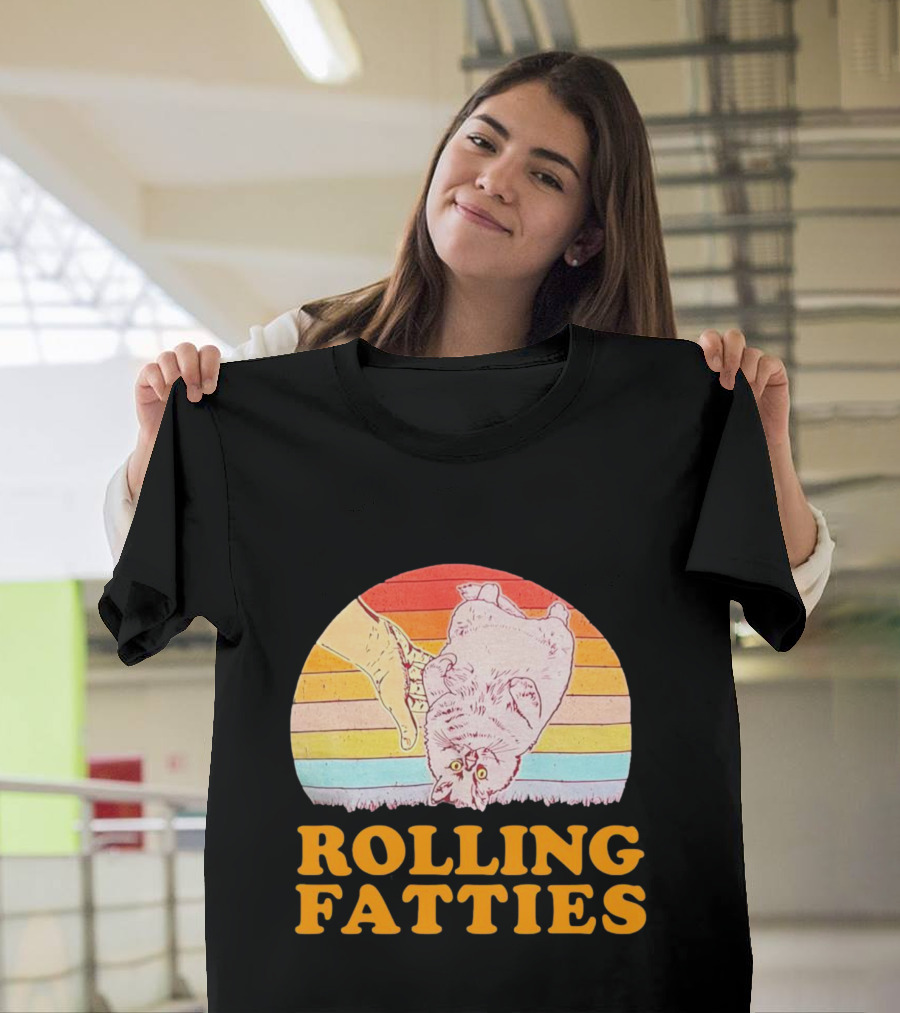 Cat Rolling Fatties Retro Vibes T-Shirt