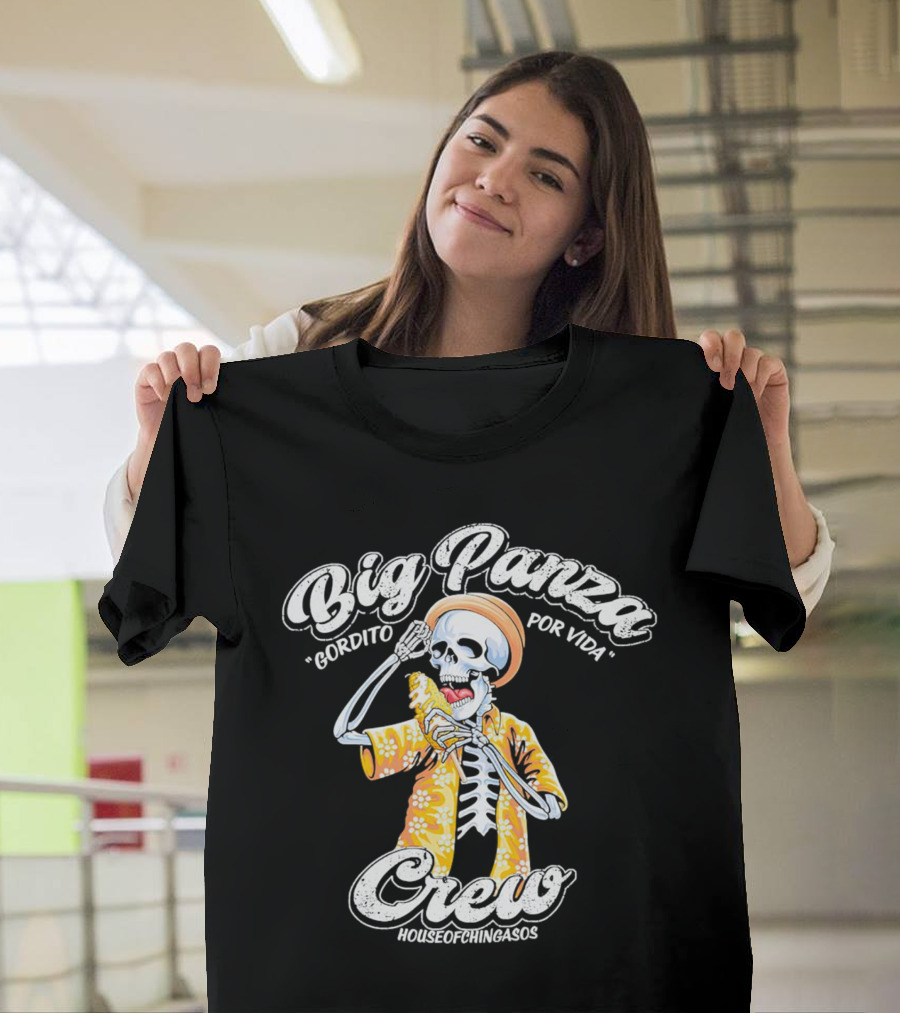 Big Panza Crew Gordito Por Vida House Of Chingasos Skeleton In Hawaiian T-Shirt