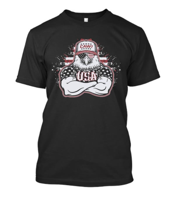 USA Caw Eagle In Patriotic Hat T-Shirt