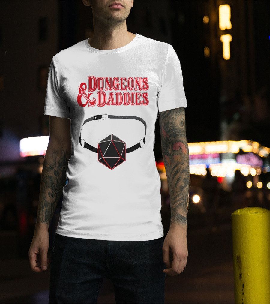 Dungeons And Daddies Headlamp Dice T-Shirt