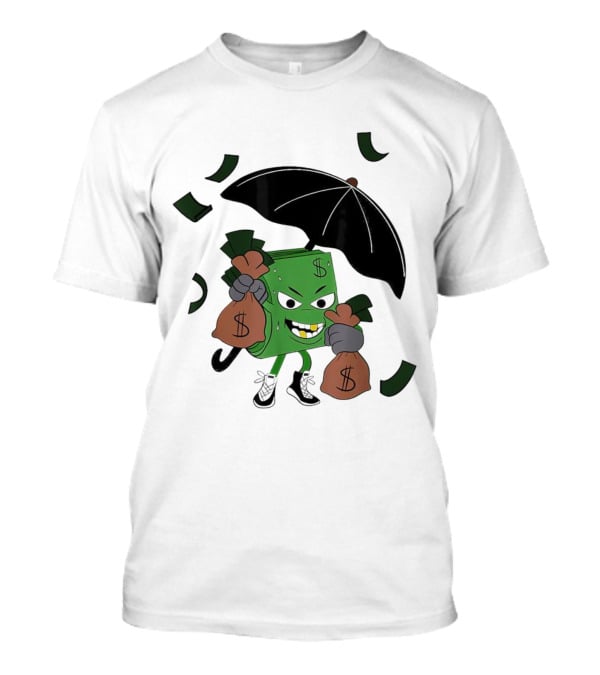 Money Man Holding Money Bags And Umbrella T-Shirt