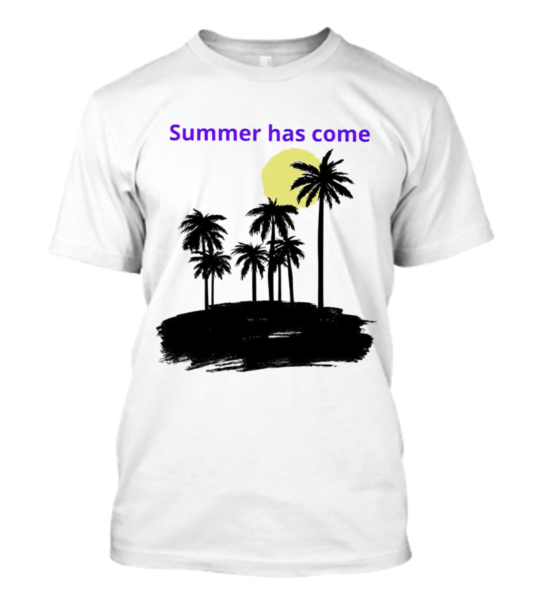 Summer Has Come Tropical Palm Silhouette Moonlit Evening T-Shirt