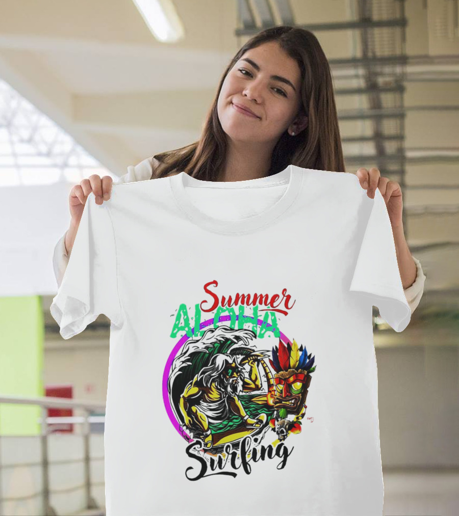 Summer Aloha Surfing Tiki Spirit Adventure T-Shirt