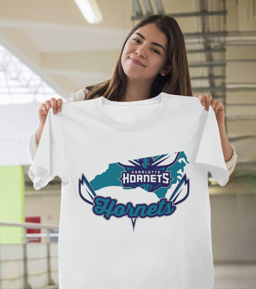 Charlotte Hornets North Carolina Map T-Shirt