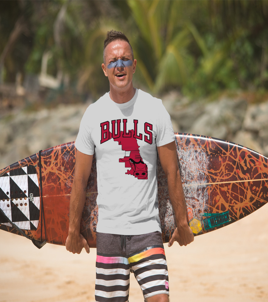 Bulls Chicago Map T-Shirt