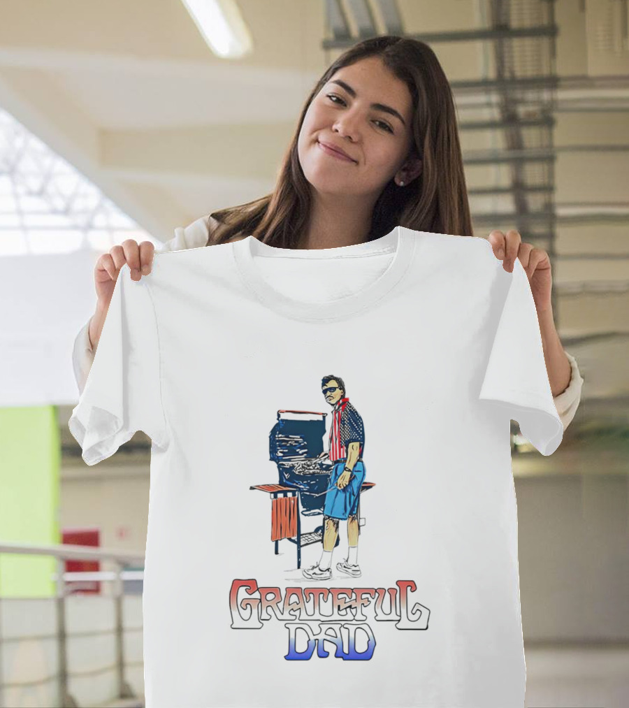 Grateful Dad Patriotic BBQ Celebration USA T-Shirt